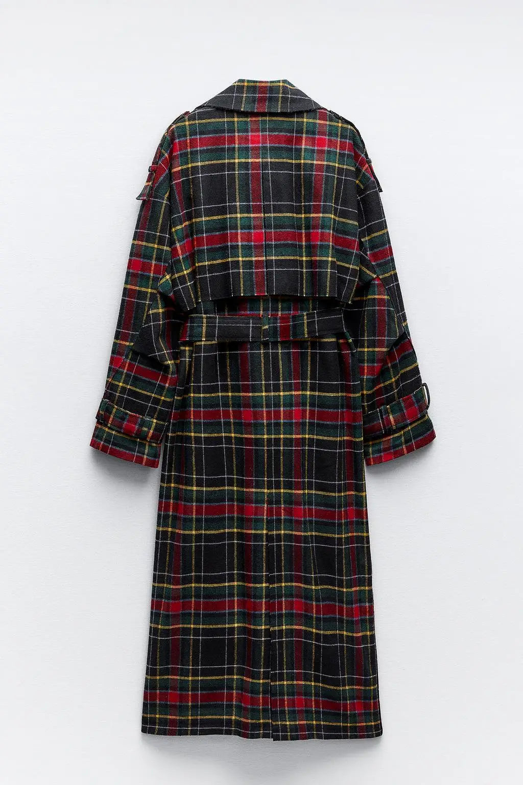 Plaid Trench Coat