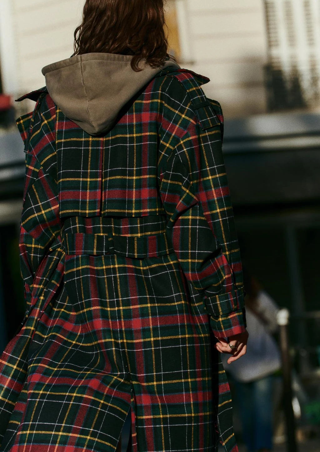 Plaid Trench Coat