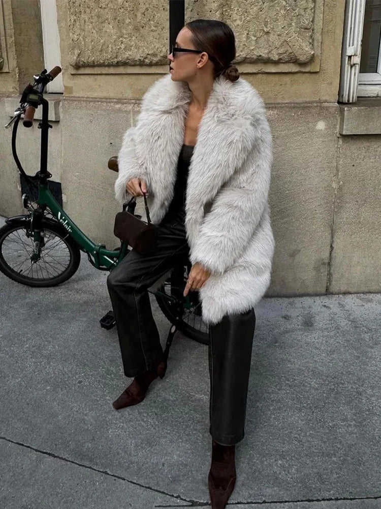 Faux fur coat