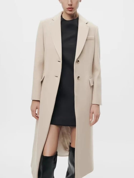 Blended Long Slim Fit Coat