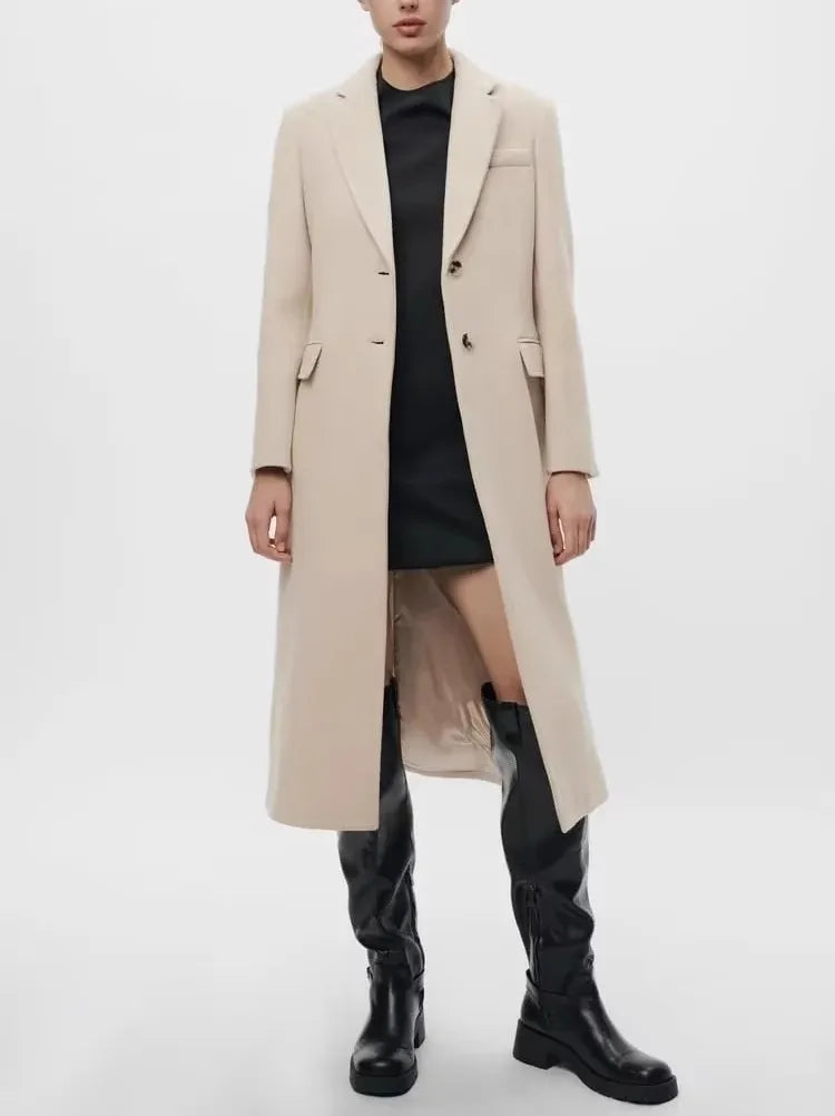 Blended Long Slim Fit Coat