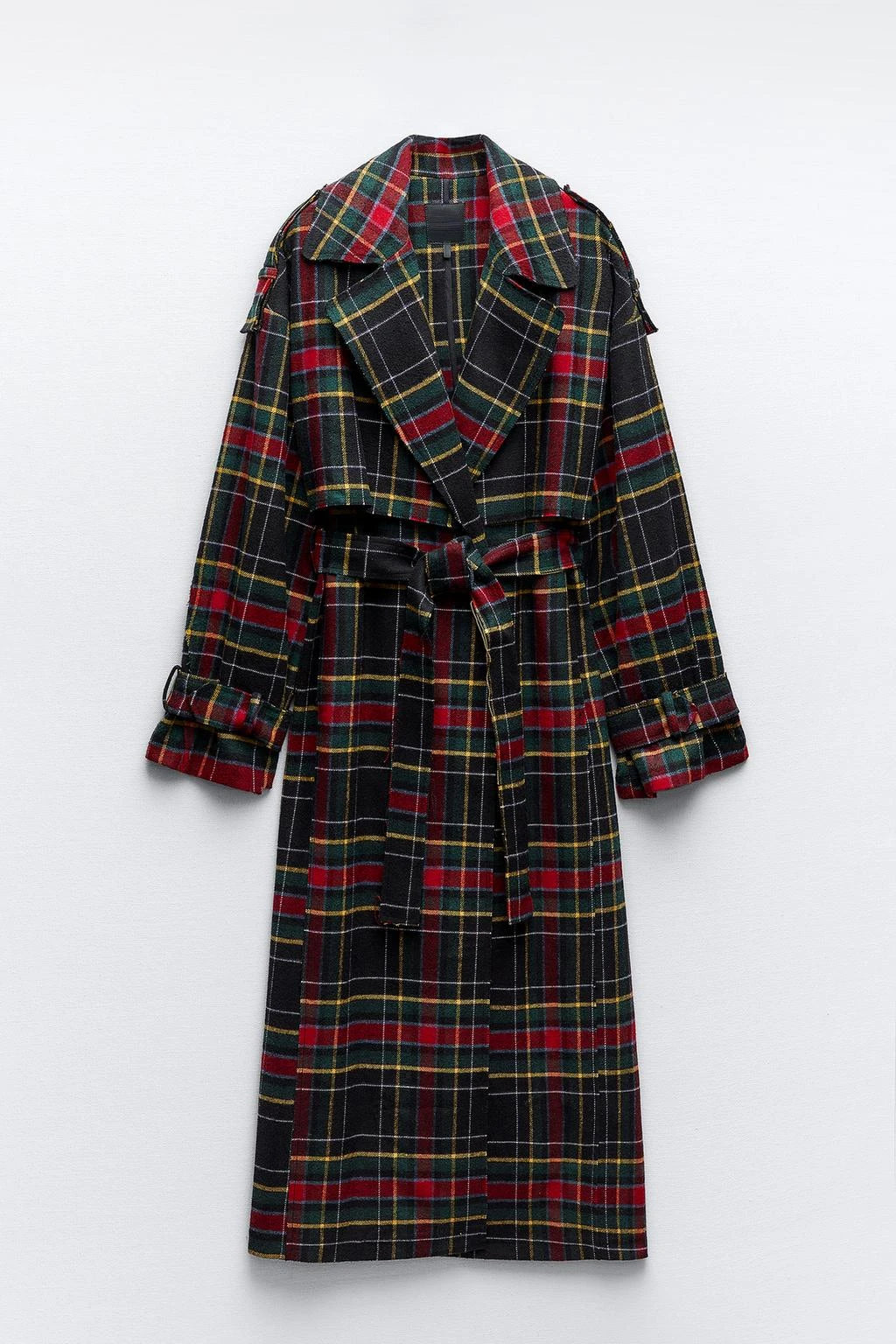 Plaid Trench Coat