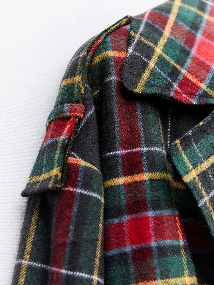 Plaid Trench Coat