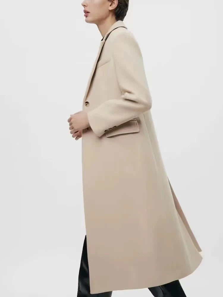 Blended Long Slim Fit Coat