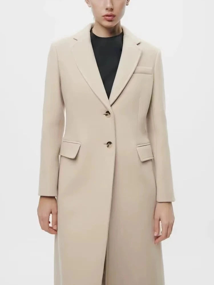 Blended Long Slim Fit Coat